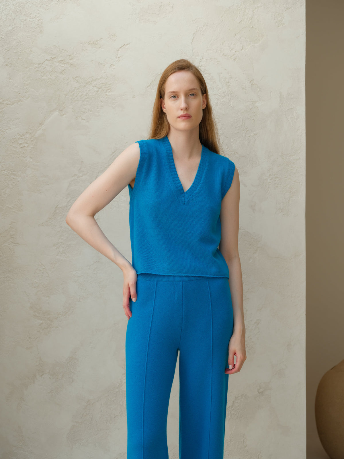 Cashmere Mix Sleeveless V-Neck Top