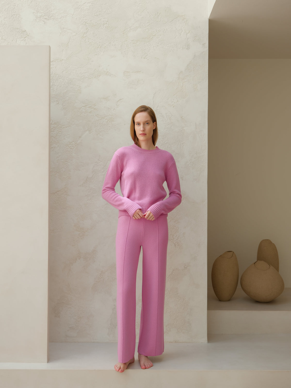 Maglione Girocollo Regular in Misto Cashmere