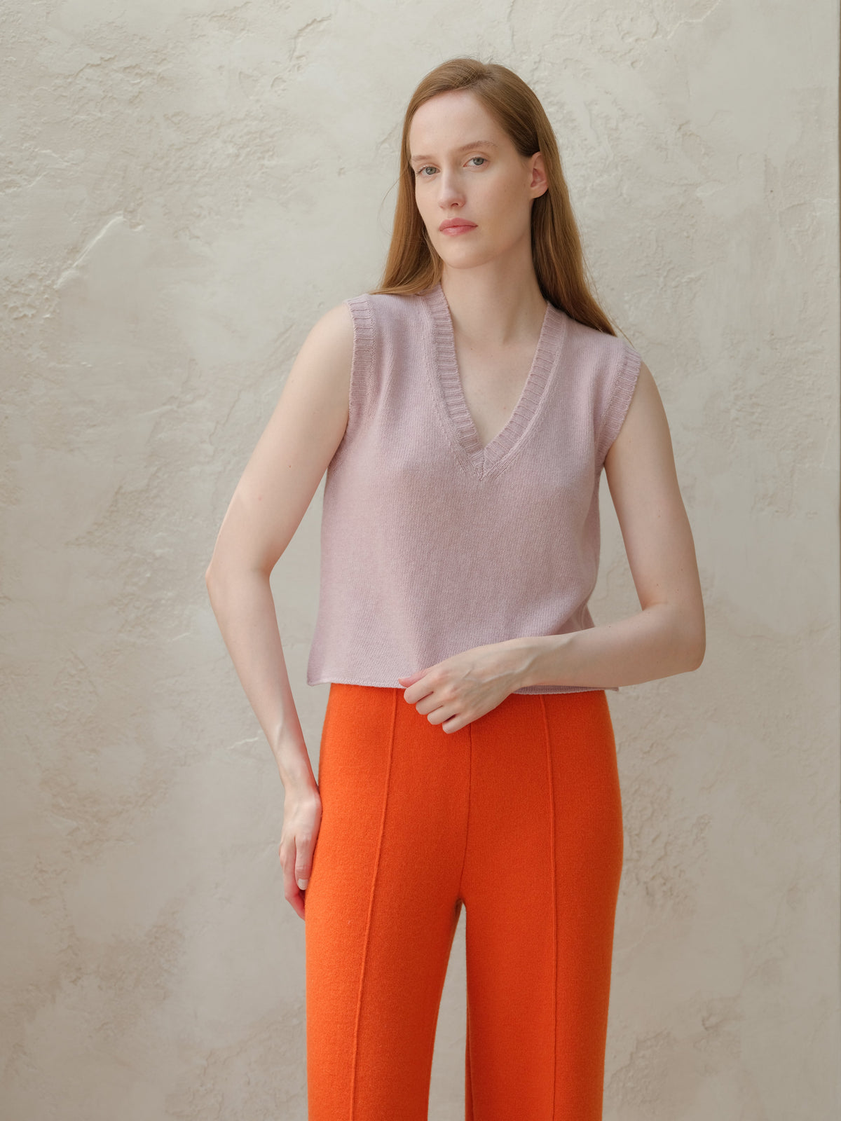 Cashmere Mix Sleeveless V-Neck Top