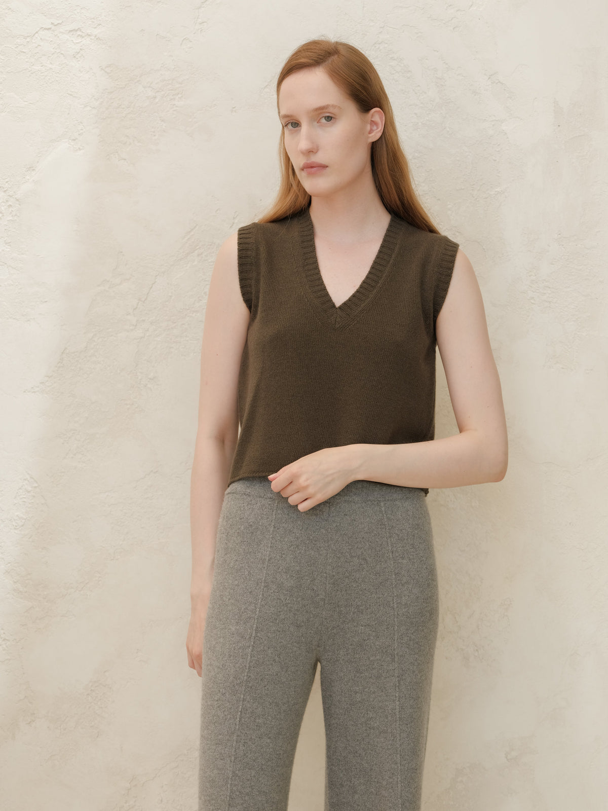 Cashmere Mix Sleeveless V-Neck Top