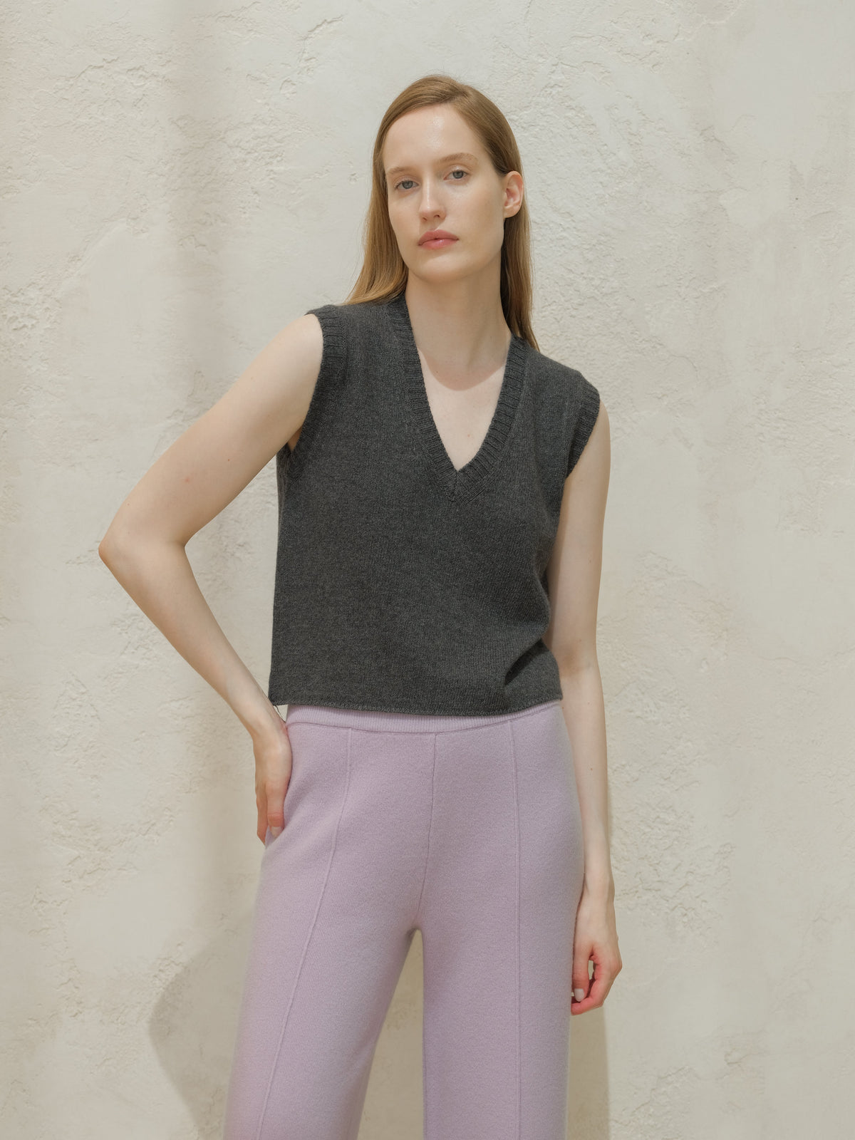 Cashmere Mix Sleeveless V-Neck Top