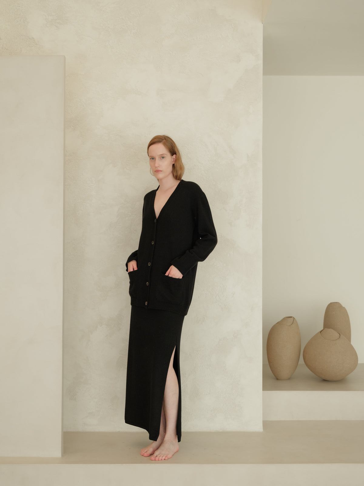 Cashmere Mix Long Skirt