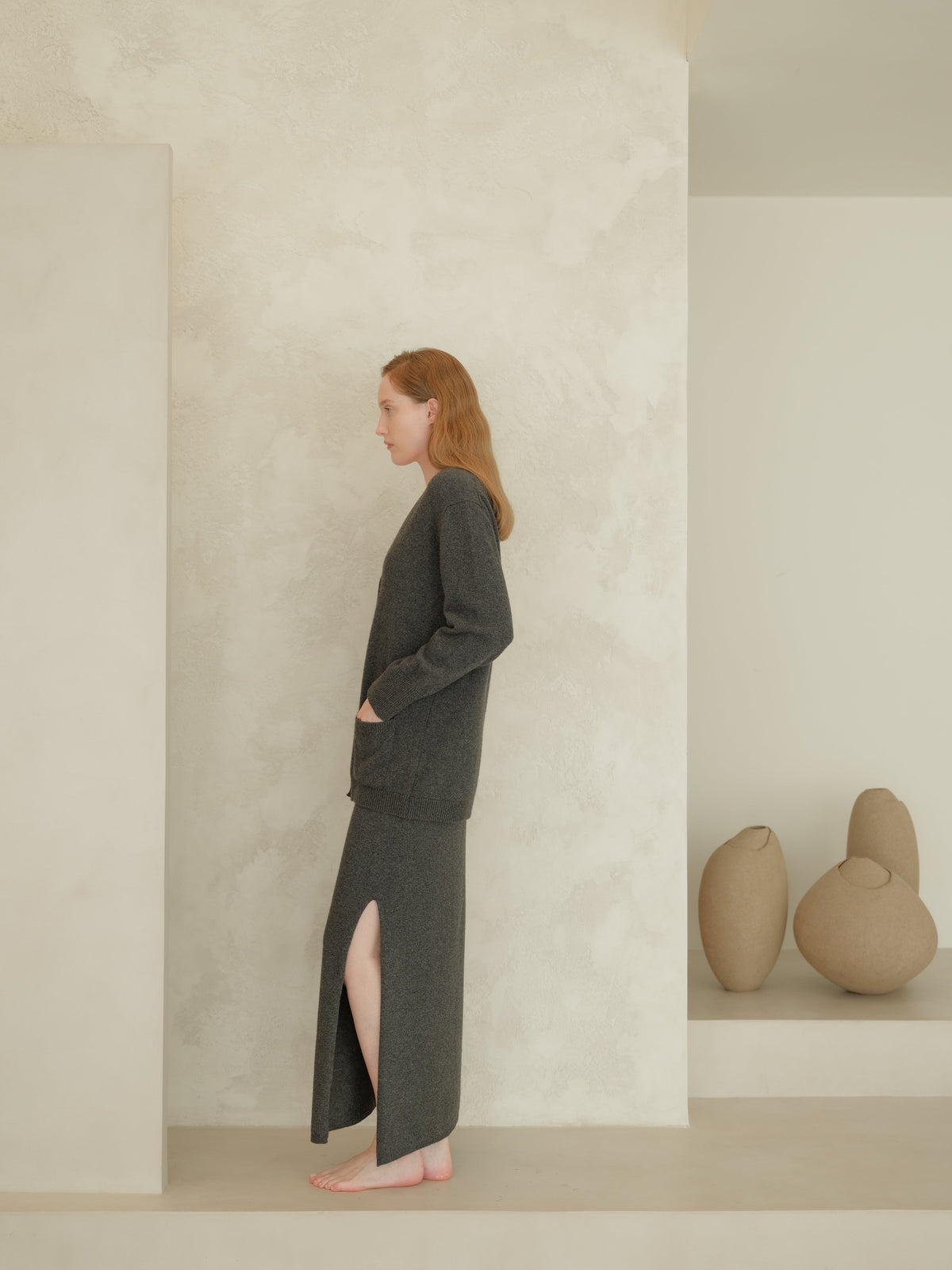 Cashmere Mix Long Skirt