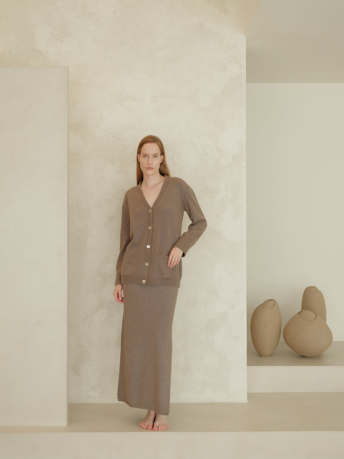 Cashmere Mix Long Skirt