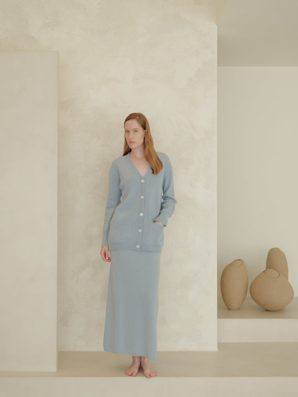 Cashmere Mix Long Skirt
