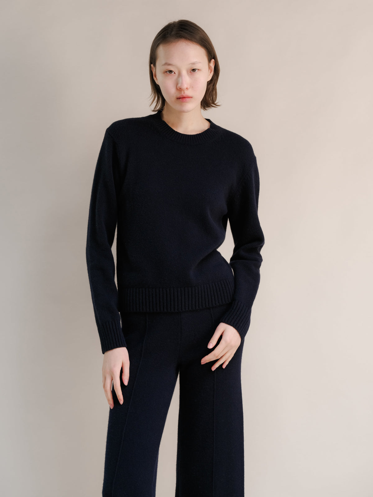 Maglione Girocollo Regular in Misto Cashmere