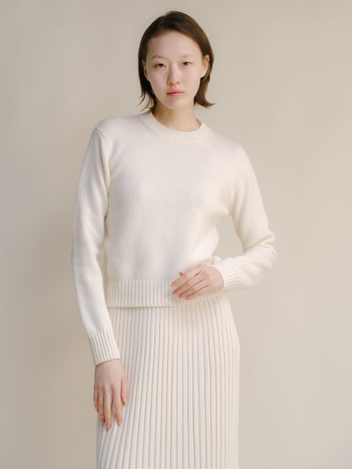 Maglione Girocollo Regular in Misto Cashmere