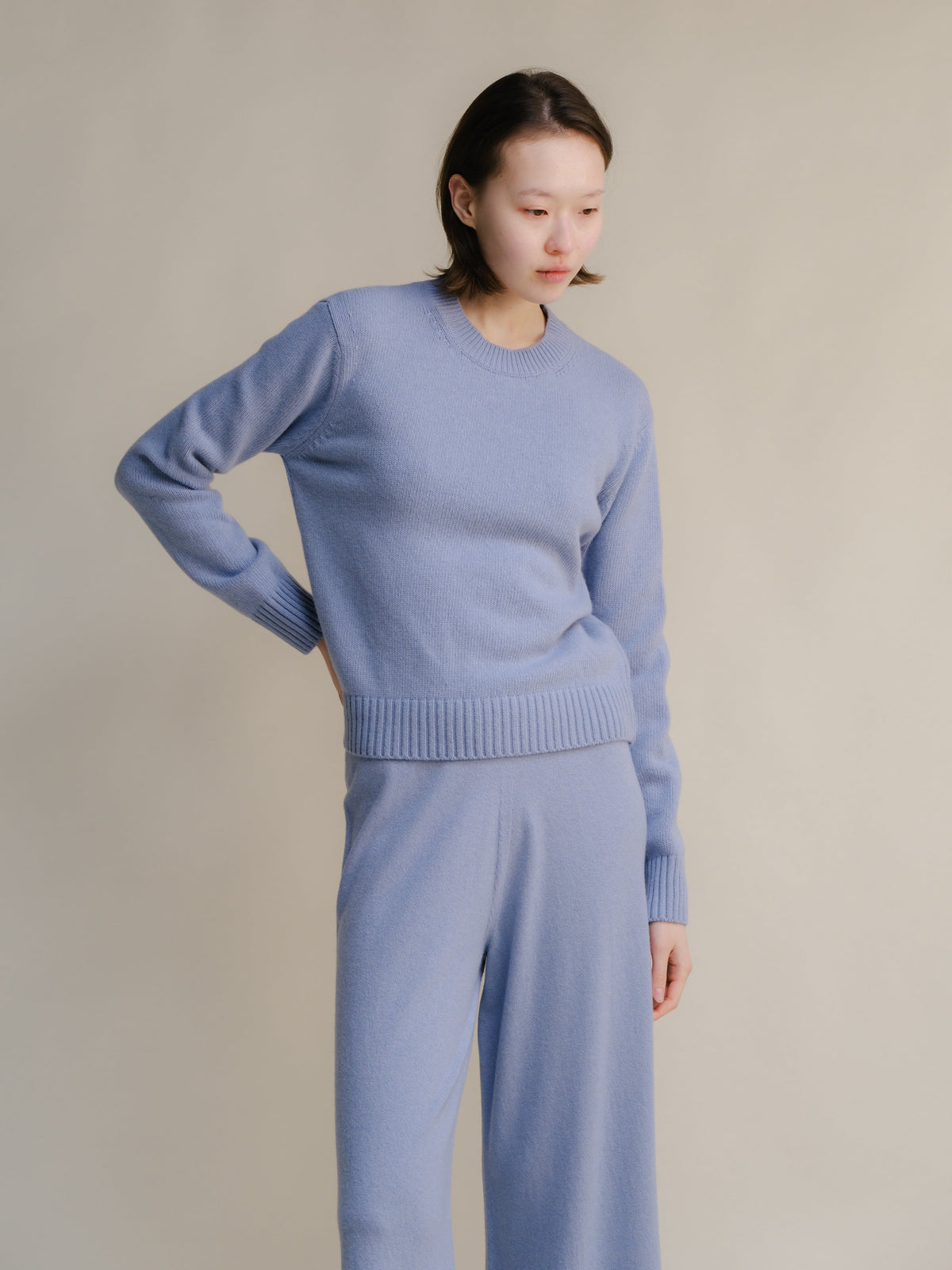 Maglione Girocollo Regular in Misto Cashmere