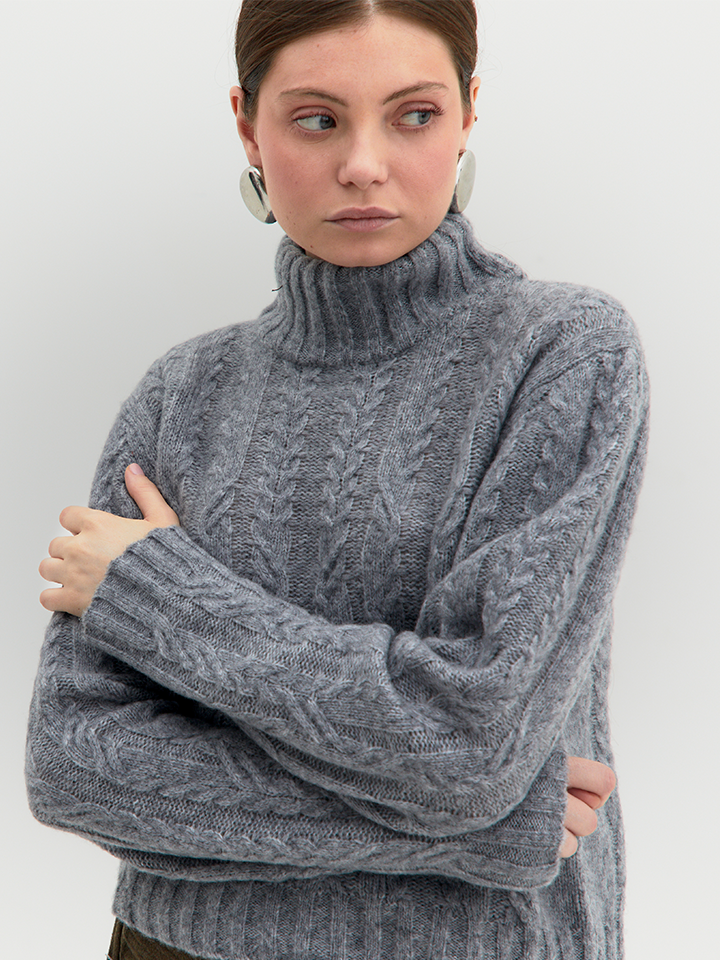 Clarissa – Maglione a Trecce – Tenné by Antoniaerre | DOMIRA