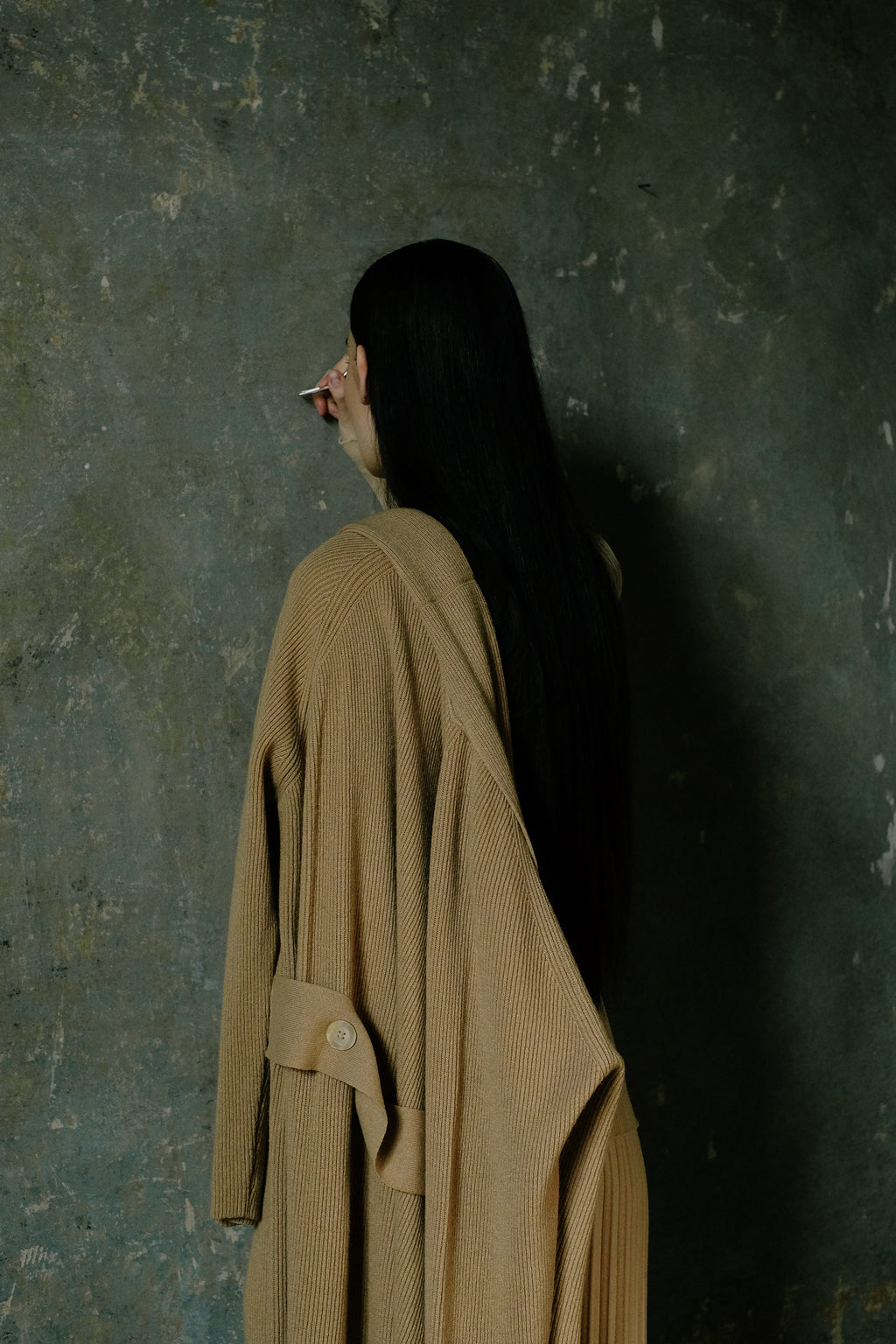 Cashmere Mix Shawl Collar Maxi Cardigan