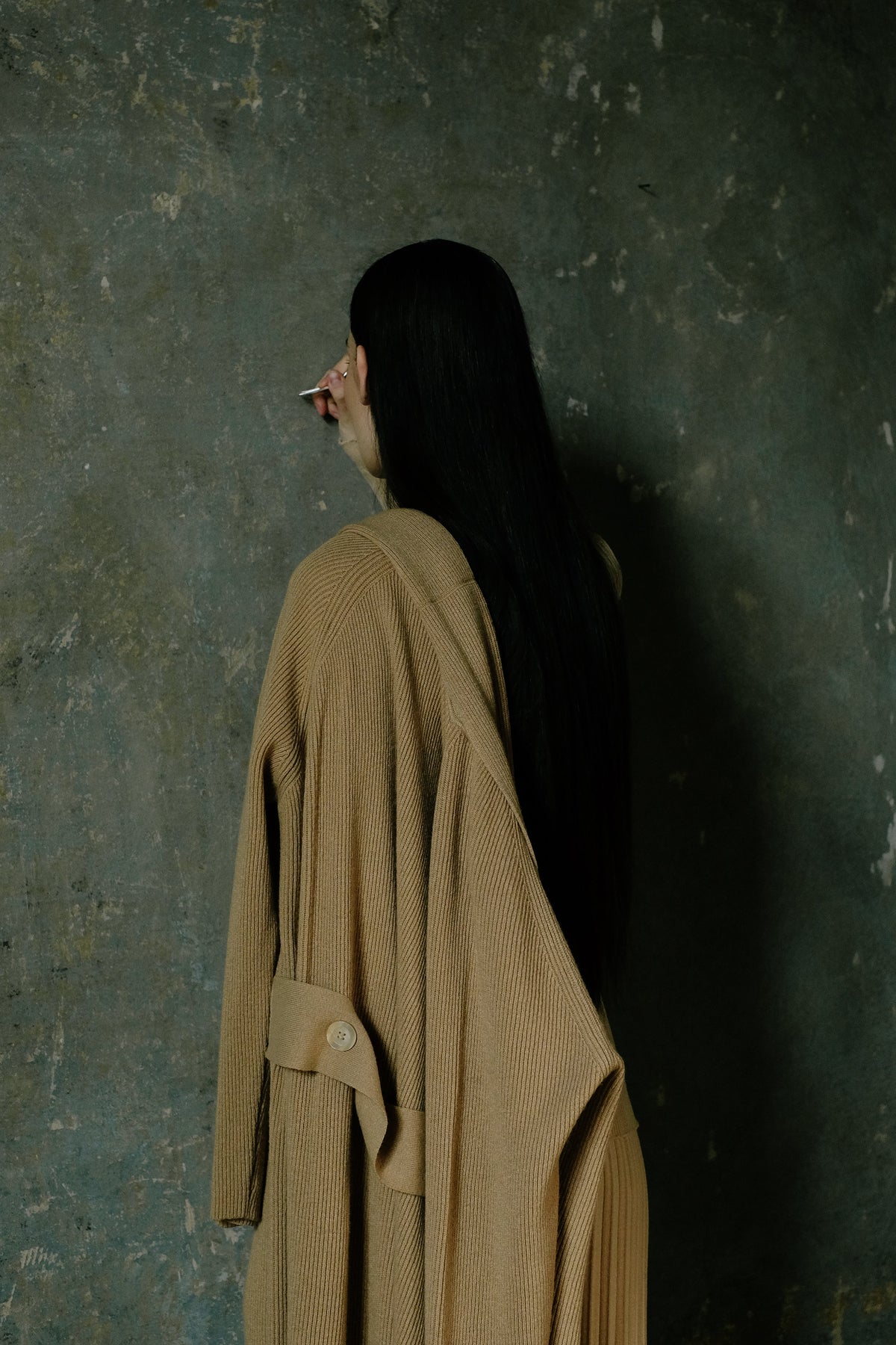 Cashmere Mix Shawl Collar Maxi Cardigan