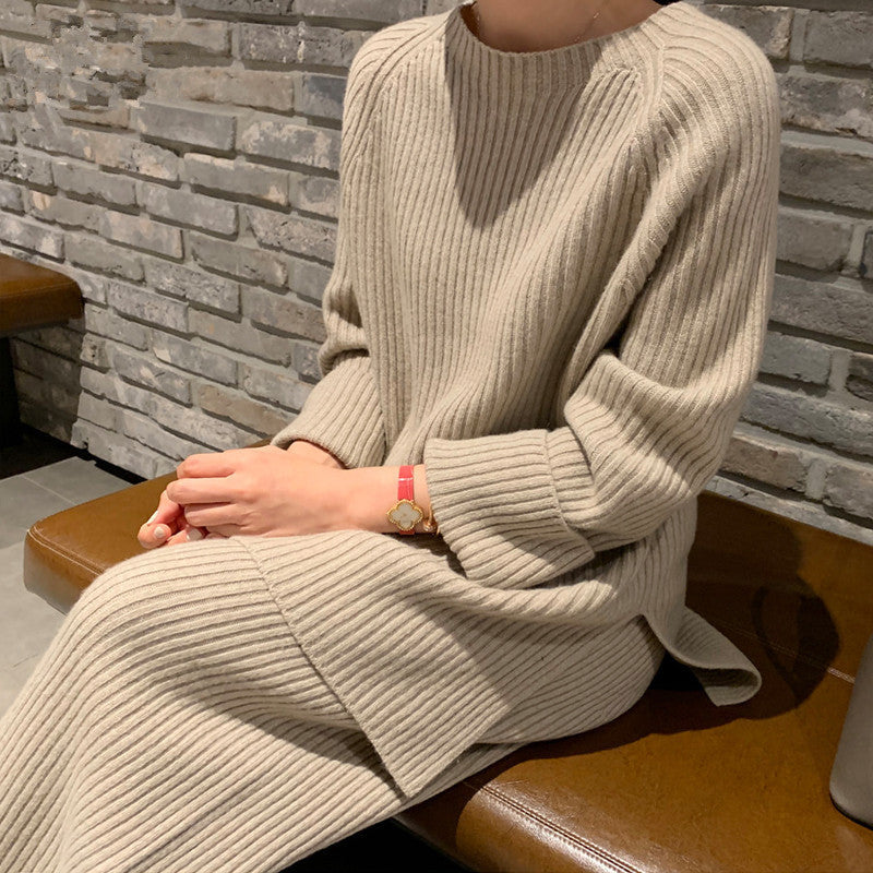 Thick Heavier Cashmere Women Sweater Pants Set
