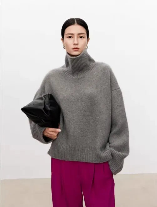 Pure Cashmere Sweater Loose Lazy Knit Silhouette Sweater