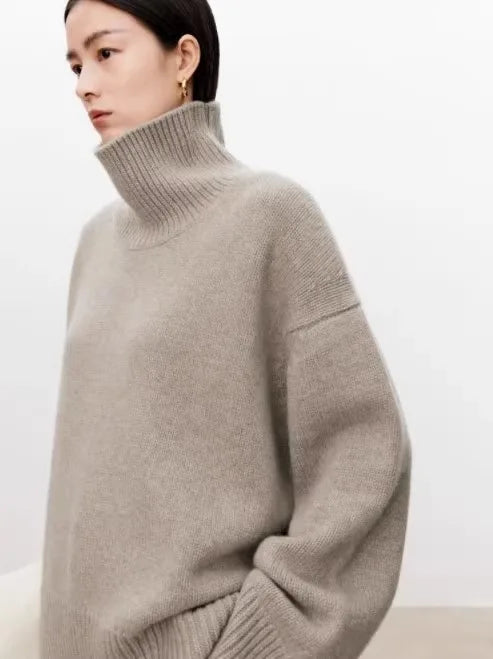 Pure Cashmere Sweater Loose Lazy Knit Silhouette Sweater