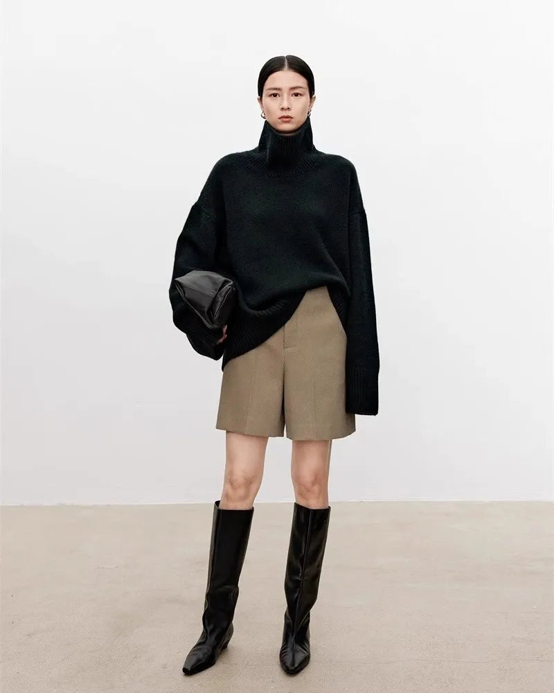 Pure Cashmere Sweater Loose Lazy Knit Silhouette Sweater