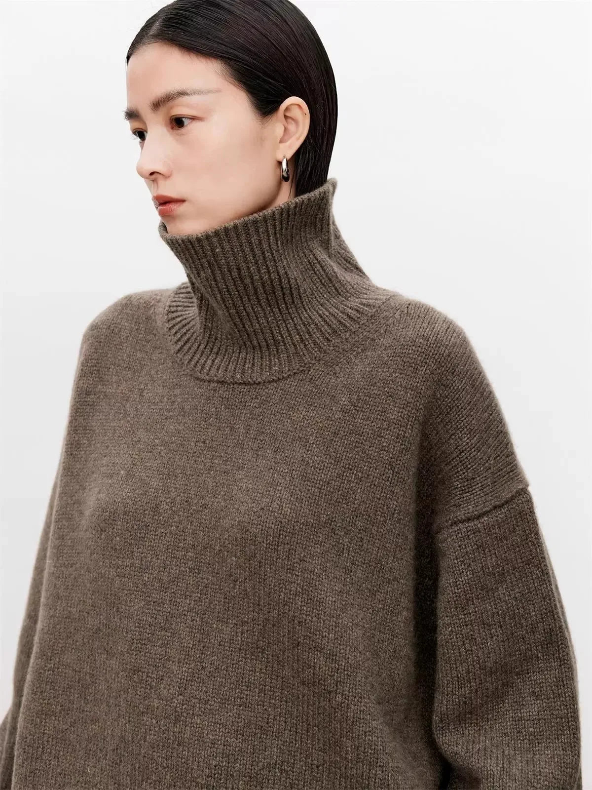 Pure Cashmere Sweater Loose Lazy Knit Silhouette Sweater