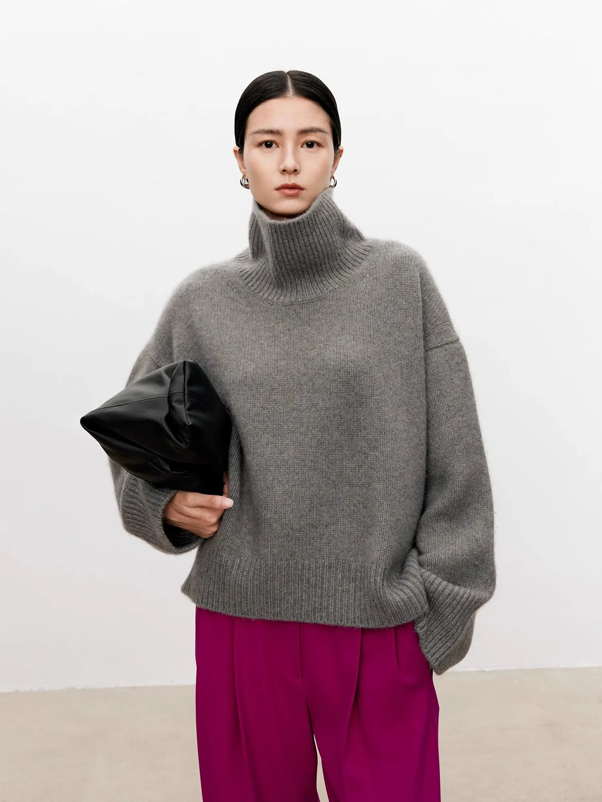 Pure Cashmere Sweater Loose Lazy Knit Silhouette Sweater