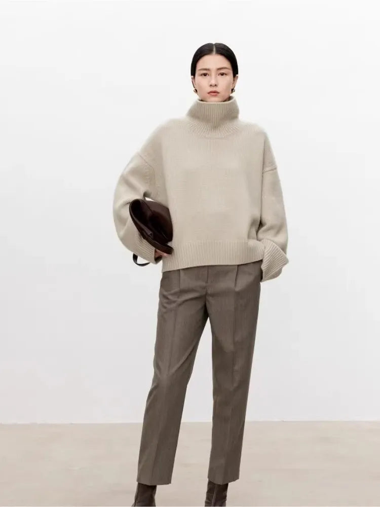 Pure Cashmere Sweater Loose Lazy Knit Silhouette Sweater