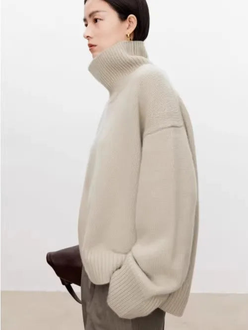 Pure Cashmere Sweater Loose Lazy Knit Silhouette Sweater