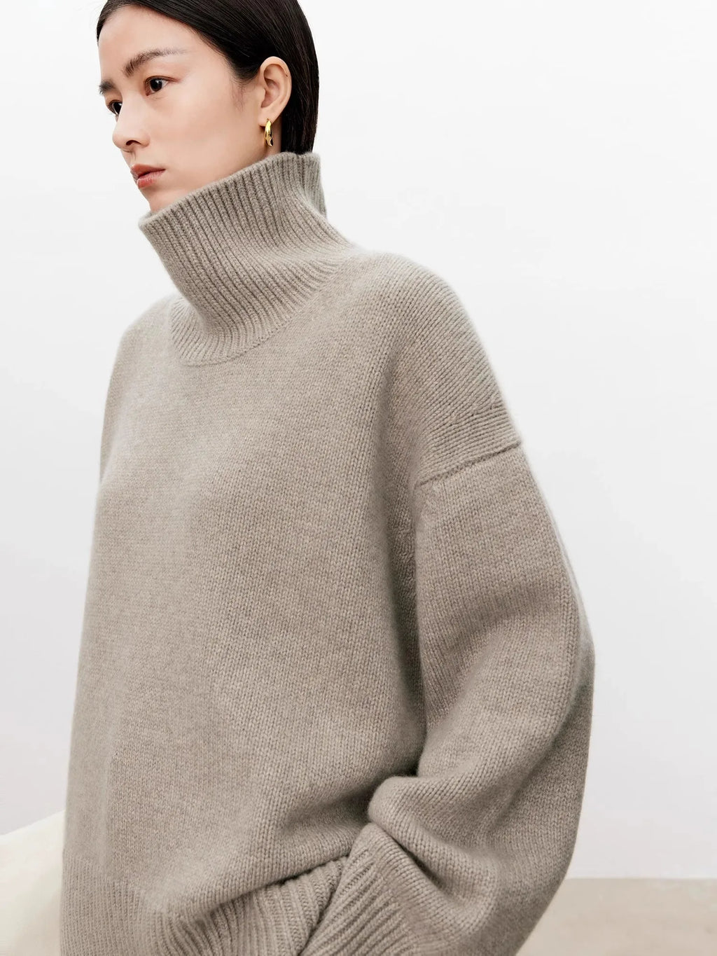 Pure Cashmere Sweater Loose Lazy Knit Silhouette Sweater