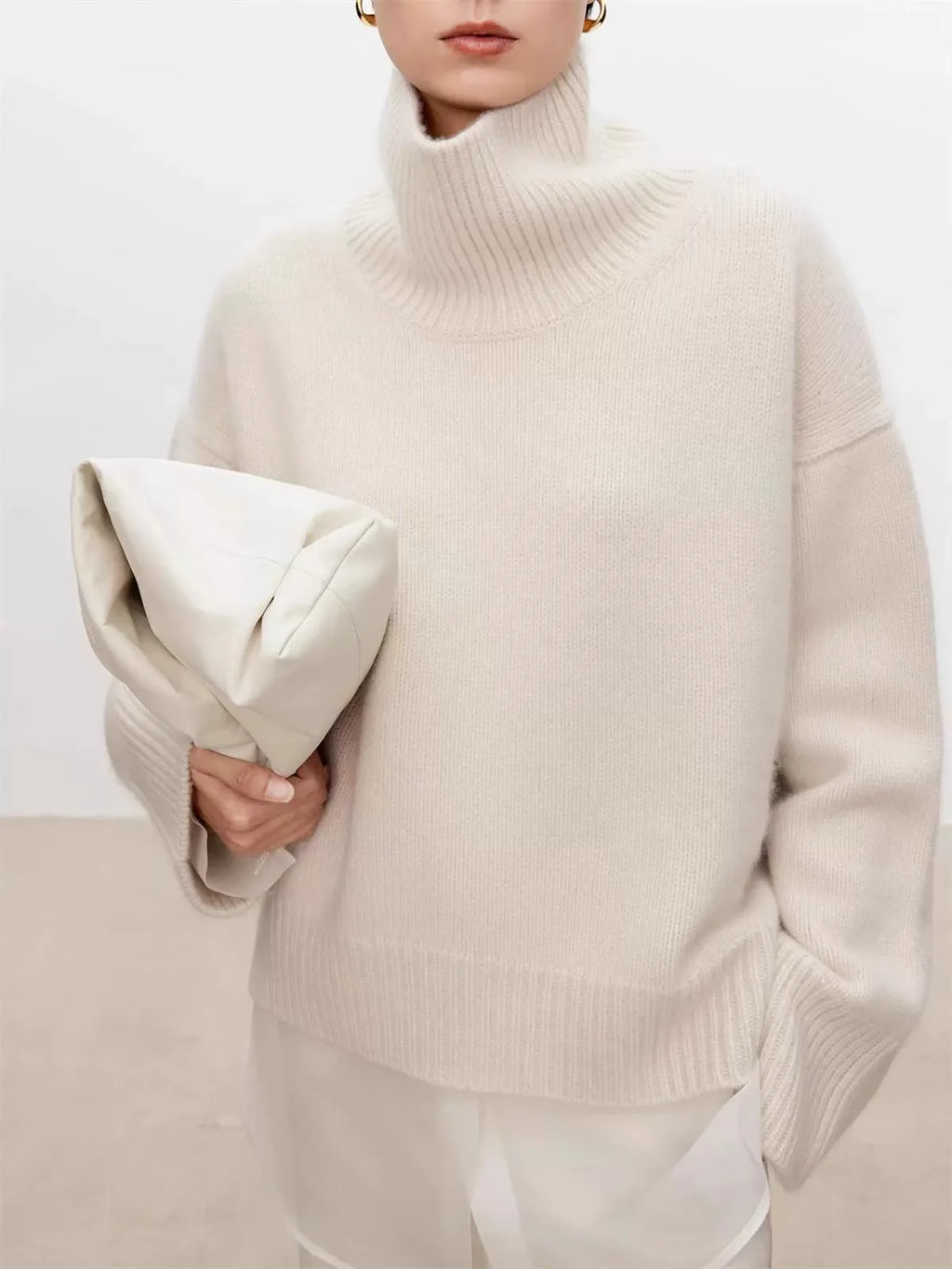 Pure Cashmere Sweater Loose Lazy Knit Silhouette Sweater