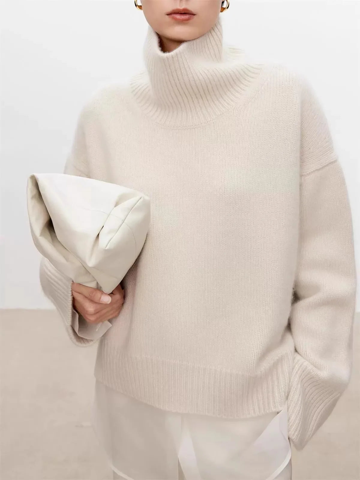 Pure Cashmere Sweater Loose Lazy Knit Silhouette Sweater