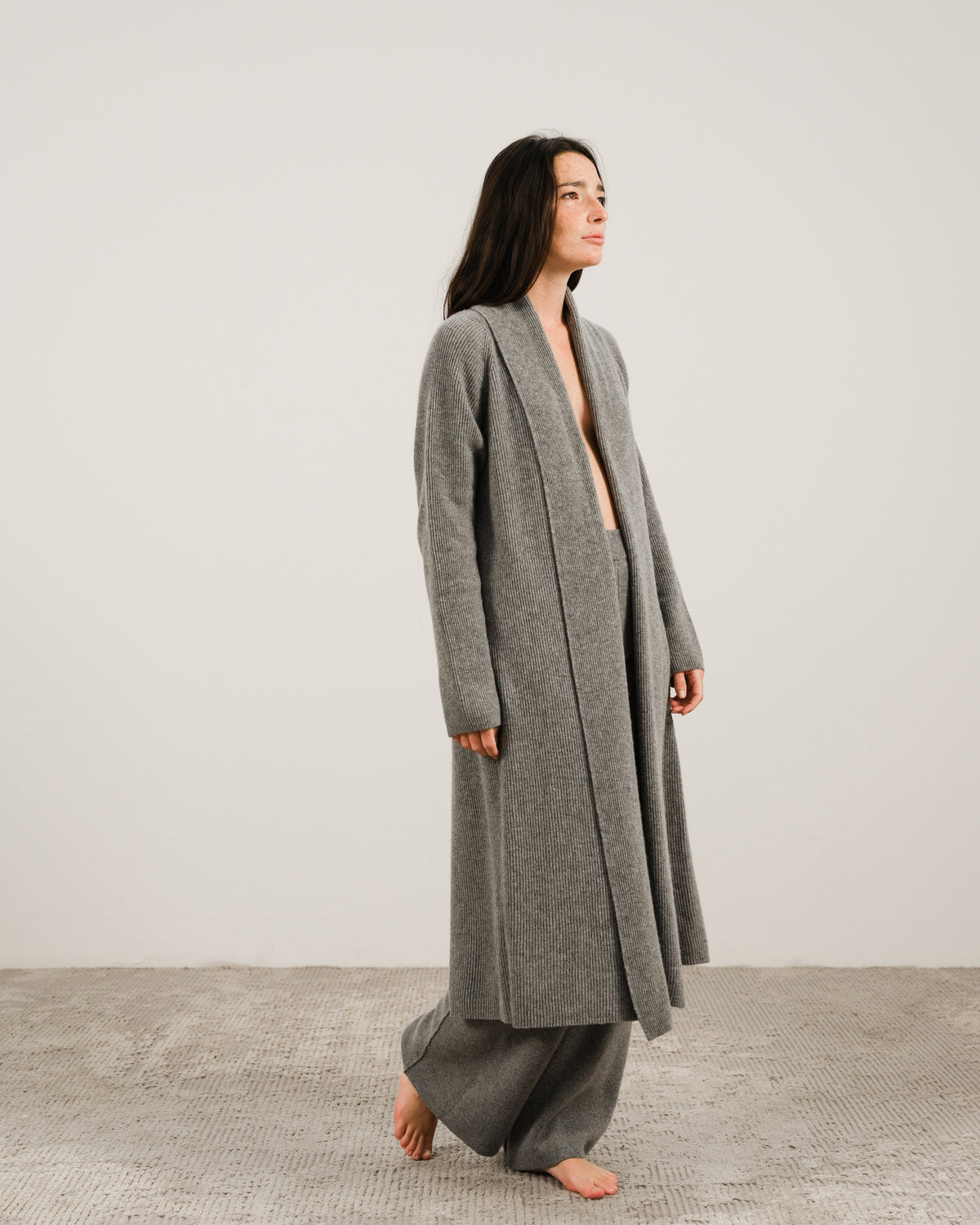 Cashmere Mix Shawl Collar Maxi Cardigan