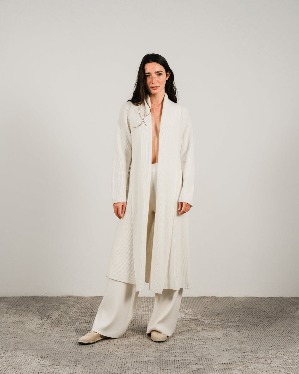 Cashmere Mix Shawl Collar Maxi Cardigan