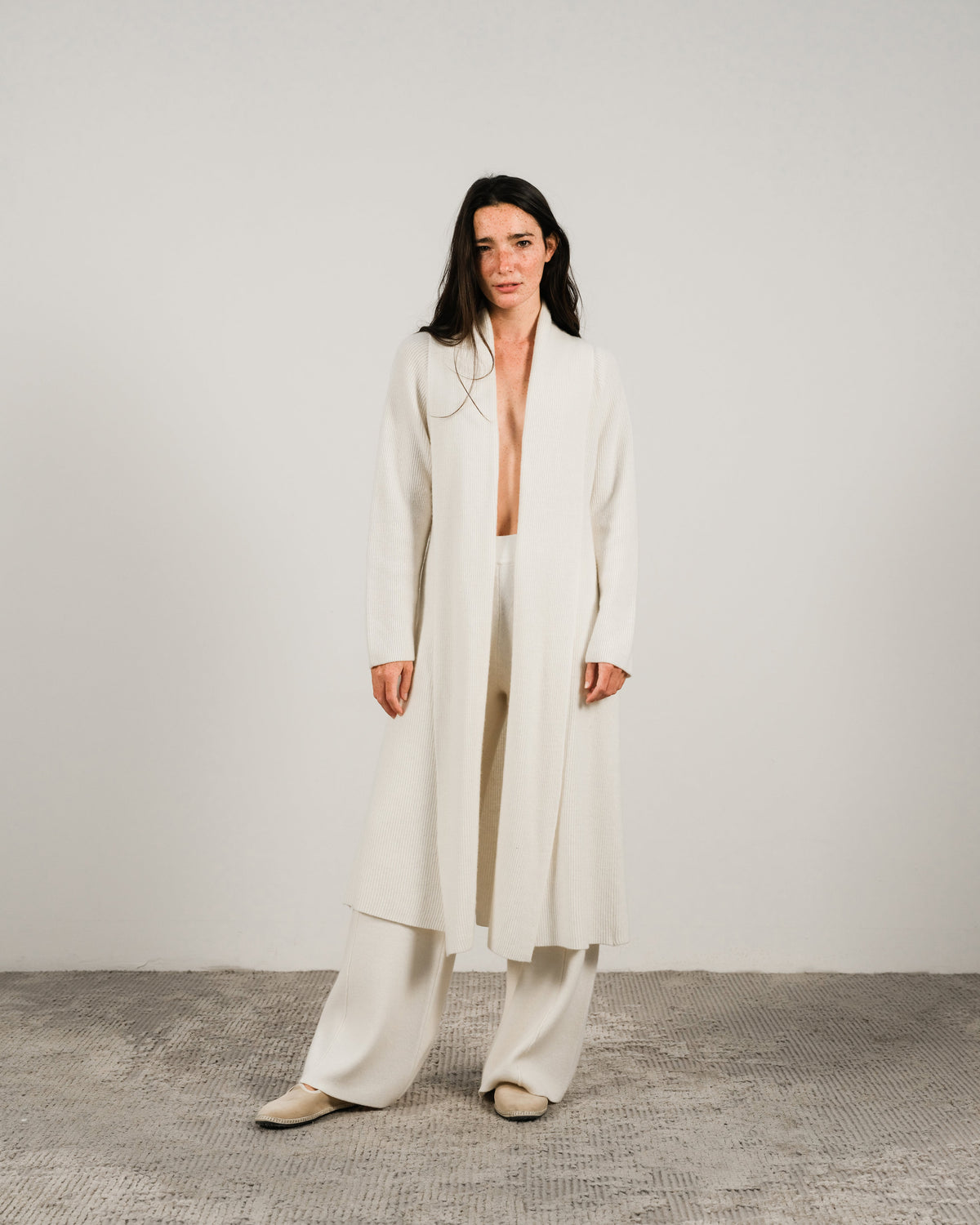 Cashmere Mix Shawl Collar Maxi Cardigan