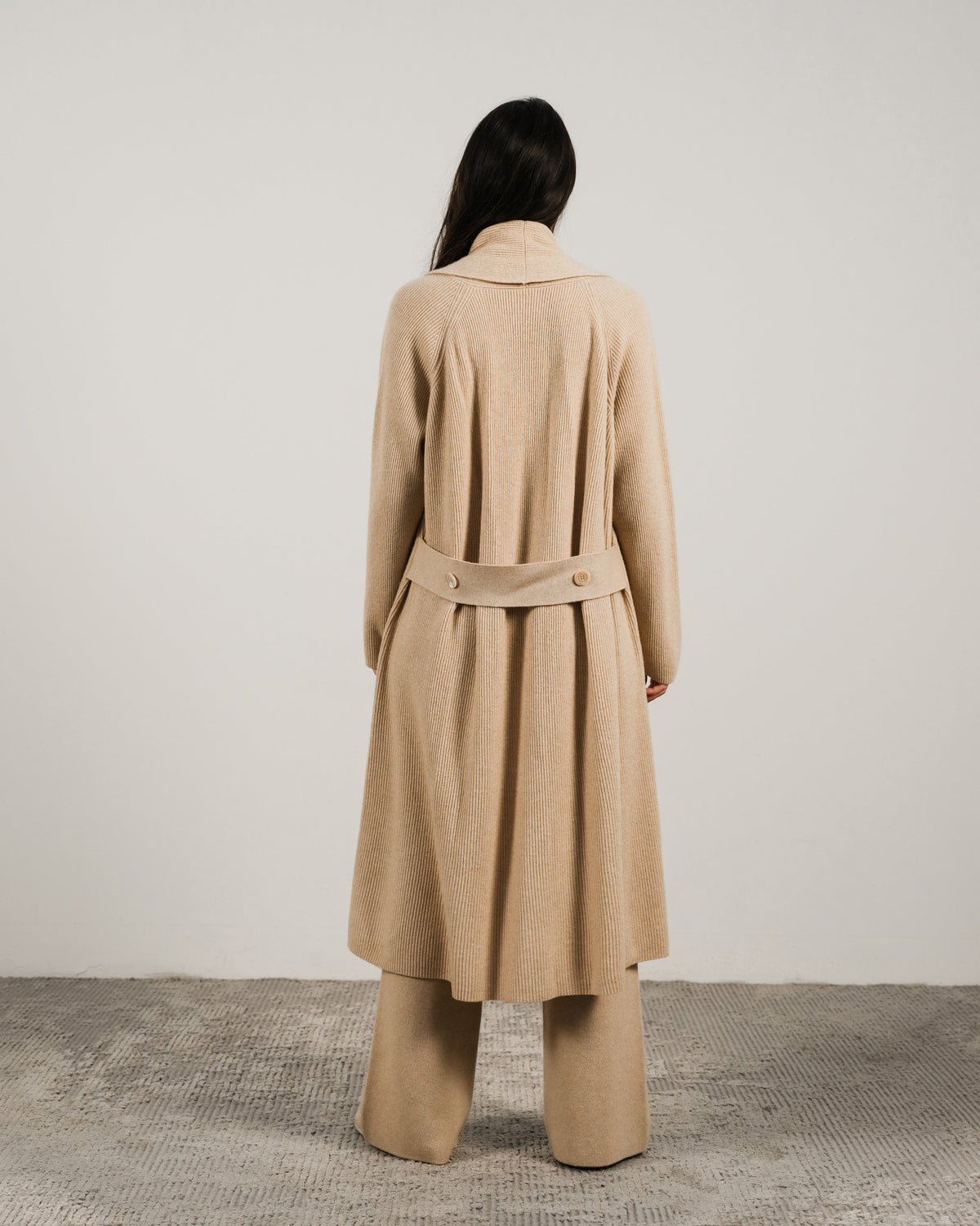 Cashmere Mix Shawl Collar Maxi Cardigan