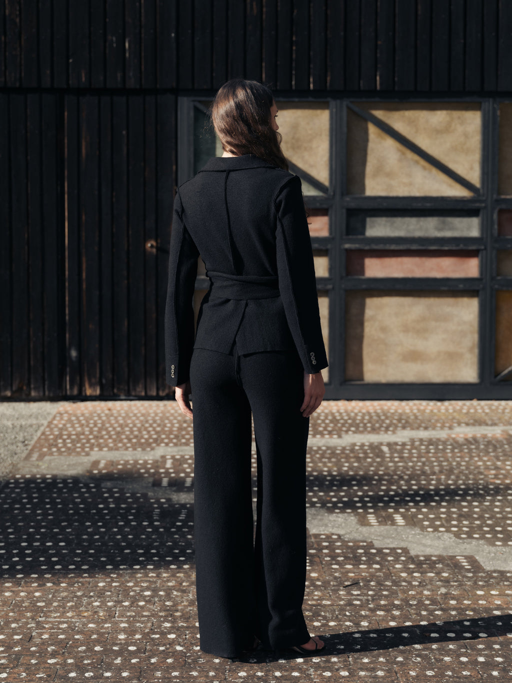 Boiled Wool "Boot-Cut" Trousers